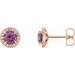 Round 4-Prong Halo-Style Earrings