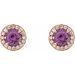 Round 4-Prong Halo-Style Earrings