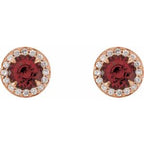 Round 4-Prong Halo-Style Earrings