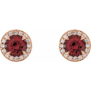 Round 4-Prong Halo-Style Earrings
