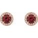 Round 4-Prong Halo-Style Earrings