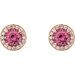 Round 4-Prong Halo-Style Earrings