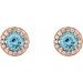 Round 4-Prong Halo-Style Earrings