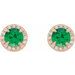 Round 4-Prong Halo-Style Earrings
