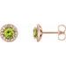 Round 4-Prong Halo-Style Earrings