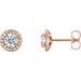 Round 4-Prong Halo-Style Earrings