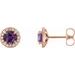Round 4-Prong Halo-Style Earrings
