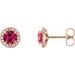 Round 4-Prong Halo-Style Earrings