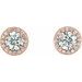 Round 4-Prong Halo-Style Earrings