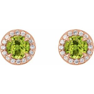 Round 4-Prong Halo-Style Earrings