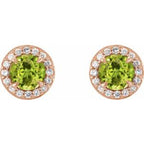 Round 4-Prong Halo-Style Earrings