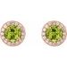 Round 4-Prong Halo-Style Earrings