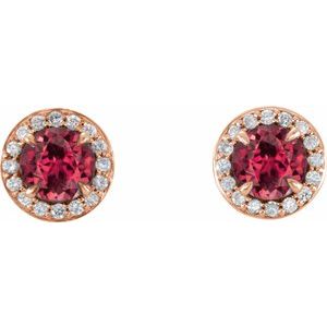 Round 4-Prong Halo-Style Earrings