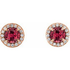 Round 4-Prong Halo-Style Earrings