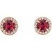 Round 4-Prong Halo-Style Earrings