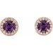 Round 4-Prong Halo-Style Earrings
