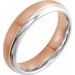 Single Sided Stepped Beveled-Edge Comfort-Fit Half Round Band with Brush Finish