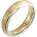 Single Sided Stepped Beveled-Edge Comfort-Fit Half Round Band with Brush Finish