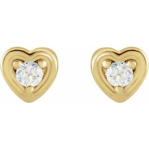 Round 3-Prong Youth Heart Earrings