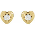 Round 3-Prong Youth Heart Earrings
