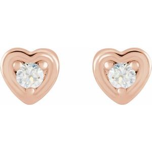 Round 3-Prong Youth Heart Earrings