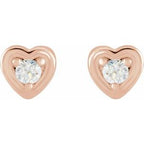 Round 3-Prong Youth Heart Earrings