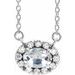 French-Set Halo-Style Necklace or Center