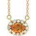 French-Set Halo-Style Necklace or Center