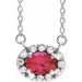 French-Set Halo-Style Necklace or Center