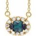 French-Set Halo-Style Necklace or Center