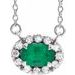 French-Set Halo-Style Necklace or Center
