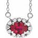 French-Set Halo-Style Necklace or Center