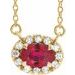 French-Set Halo-Style Necklace or Center