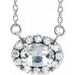 French-Set Halo-Style Necklace or Center