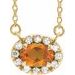 French-Set Halo-Style Necklace or Center