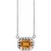 French-Set Halo-Style Necklace or Center