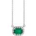 French-Set Halo-Style Necklace or Center