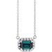 French-Set Halo-Style Necklace or Center