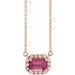 French-Set Halo-Style Necklace or Center