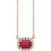 French-Set Halo-Style Necklace or Center