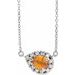 French-Set Halo-Style Necklace or Center