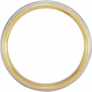 Double Milgrain Inlay Comfort-Fit Half Round Band