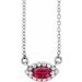French-Set Halo-Style Necklace or Center