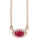 French-Set Halo-Style Necklace or Center