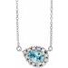 French-Set Halo-Style Necklace or Center