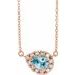 French-Set Halo-Style Necklace or Center