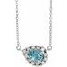 French-Set Halo-Style Necklace or Center