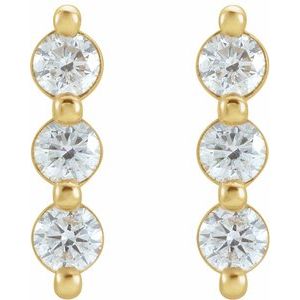 Three-Stone Bar Earrings