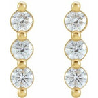 Three-Stone Bar Earrings