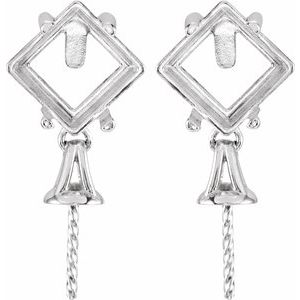Cabochon Pearl Earrings